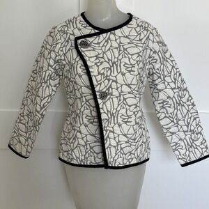 Winding River Womens Quilted Reversible Jacket Gray/White Black Trim Size Small